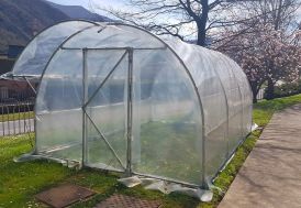Serre tunnel 9 m² en acier galvanisé et polyéthylène 200 microns MS Agrimec