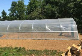 Serre tunnel en polyéthylène Tonneau avec aération 10,5 m