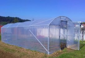 Serre tunnel pour jardin en métal et plastique