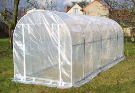 Serre Tunnel en Acier Galvanisé et Polyéthylène 18 m²