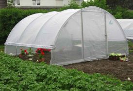 Serre tunnel en polyéthylène et acier galvanisé Tonneau Gothique 20 m² 