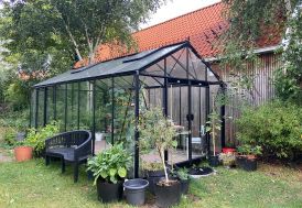 Serre ACD R308XH extra haute aluminium noir et verre trempé 18,15 m²