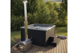 Spa d’extérieur en bois avec poêle à bois Delux Cube Black