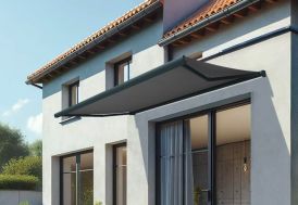 Store banne motorisé coffre intégral 3 x 2 m gris