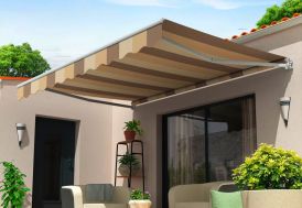 Store banne manuel monobloc toile polyester marron