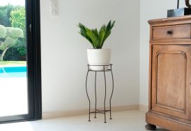 Support plante Louis Moulin acier époxy - Madeleine fer vieilli Ø26 cm