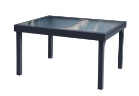 table de jardin disponible en plusieurs coloris : noir, anthracite, perle et taupe