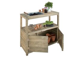 table de jardinage en bois traité autoclave classe 3 jardipolys 2 portes