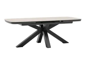 Table de jardin extensible aluminium et pierre 220 x 100 cm anthracite