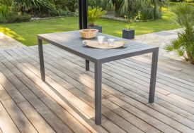 Table de jardin rectangulaire Aluminium/Bois Bali (200 x 100 cm