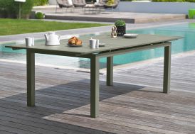 Table de jardin extensible en aluminium Miami vert kaki