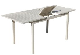 Table de jardin extensible en aluminium blanc