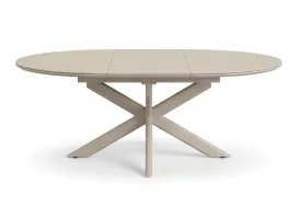 Table de jardin extensible aluminium et pierre 200 x 145 cm sable