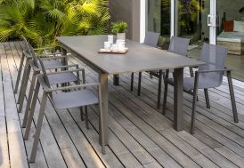 Table de Jardin Extensible en Aluminium DCB Garden Zahara avec Chaises
