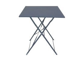 Table de Jardin Pliable Carrée en Acier Époxy Chalêt-Jardin Bistrot 60 x 60 cm Gris