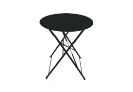 Table de jardin pliante ronde en acier Chalêt-Jardin Bistrot Ø 60 cm noir