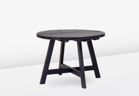 Table de jardin ronde en bois 100 cm - 4 personnes Amata