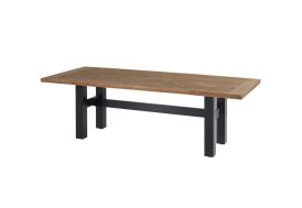 Table de jardin bois de teck et aluminium Hartman Sophie Yasmani Teak 240 cm pieds noir