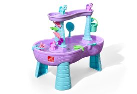 Table de jeux d'eau en plastique violet et bleu licorne