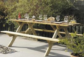 Table de pique-nique de jardin pliante en acier et PEHD 182 x 142 cm