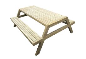 Table de pique-nique en bois de pin traité autoclave Solide