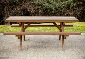 Table de Pique-Nique en Bois Thermo Chauffé 6 Personnes