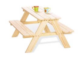 Table de Pique-Nique pour Enfants en Bois (Naturelle)