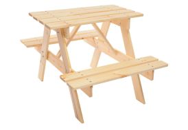 Table de pique-nique en bois pour enfant 81 x 60 cm Timbela