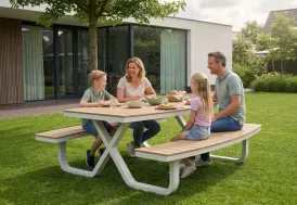 Table de pique-nique en aluminium et Polywood 217 x 210 cm Buddy Best