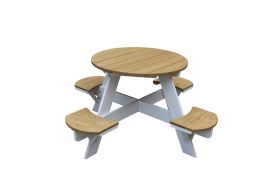 Table de Pique-Nique de Jardin en Bois de Hemlock Axi UFO Blanc et Marron