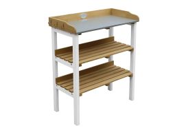 Table de rempotage en bois avec plan de travail en métal Axi