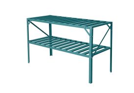 Table de culture pour serre Lams en aluminium vert 2 plateaux