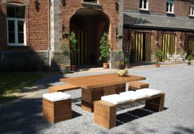 Salon de Jardin Vicio en Teck Naturel 8 places
