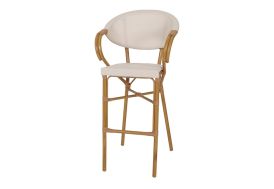 Tabouret haut de jardin en aluminium et textilène
