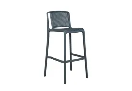 Chaise haute de jardin en résine gris anthracite