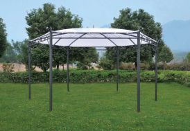 Tonnelle fer forge Alicante Hexagonale avec toile