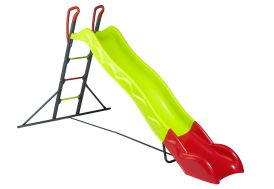 Toboggan Enfant en Métal et Plastique Trigano Halvar Vert et Rouge