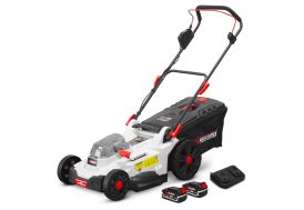 Tondeuse électrique sans fil avec batteries 20V 4Ah + chargeur double X-performer Tondeuse électrique sans fil avec batteries 20V 4Ah + chargeur double X-performer