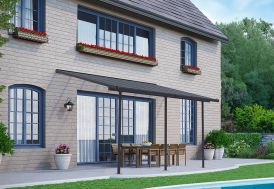 Pergola adossée 4 x 3 m en aluminium gris Canopia by Palram