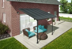 Pergola adossée 3 x 3 m en aluminium gris Canopia by Palram