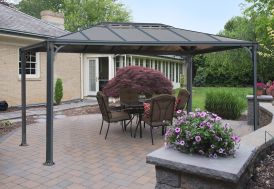 Pergola en alu et polycarbonate gris anthracite Palram Martinique 3600  11 m² 