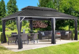 tonnelle aluminium pergola acier galvanisé 3,5 x 6 m