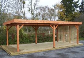 Tonnelle en Bois de Sapin avec Treillage Ombra 24 m²