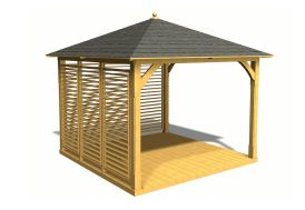 Pergola d'extérieur Villa Meubles de jardin, tonnelles pour terrasses,  étagère à raisins en bois pour cour extérieure, pavillon en bois  anticorrosion avec table à roulettes créatives, usage commercial, café,  magasin de desserts 