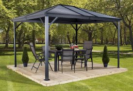 Tonnelle en aluminium et acier galvanisé Sojag Ventura anthracite 8,76 m²