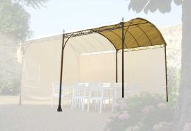 Extension tonnelle 2x3 m acier rouille Séville 4 sans toile