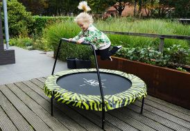 Trampoline Enfant avec Barre de Maintien Exit Toys Tiggy Junior Jaune