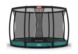 Trampoline enterré rond vert