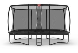 Trampoline d'extérieur avec filet de protection XL 500 x 300 cm gris