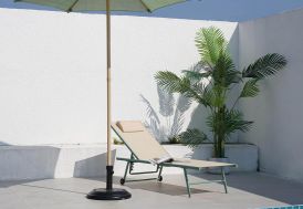 Transat de jardin métal et texilène 1,85 m - Travis vert